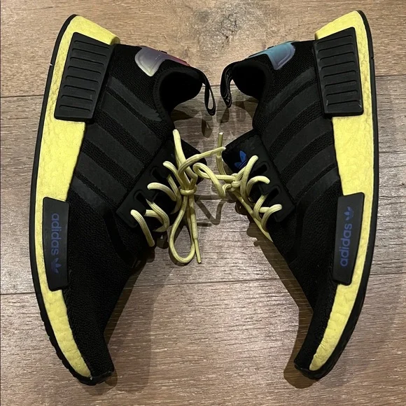 Adidas NMD R1 Black Pulse Yellow Running Shoes7 - britworld.uk